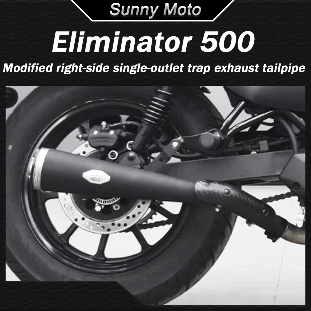 

For Kawasaki Eliminator 500 Custom Right Side Single Trap Exhaust Pipe Tail Section Middle Section Retro Sound