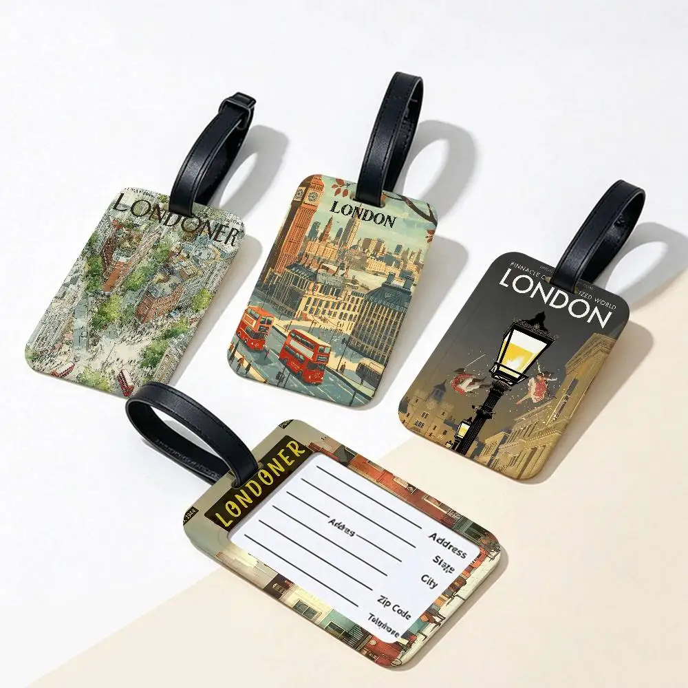 C-Cartoon-Anime-The-Londoner Anti lost Luggage Marker PVC Information Card Sleeve Portable Baggage Tag For Outdoor Travel