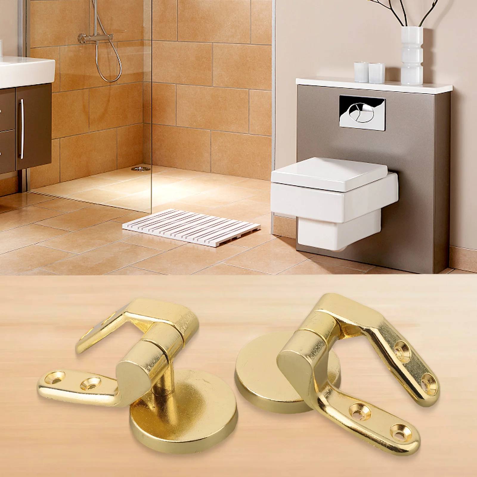 1set Toilet Seat Hinges Zinc Alloy Toilet Cover Mounting Connector Toilet Lid Hinge Fittings Replacement Bathroom Accessories