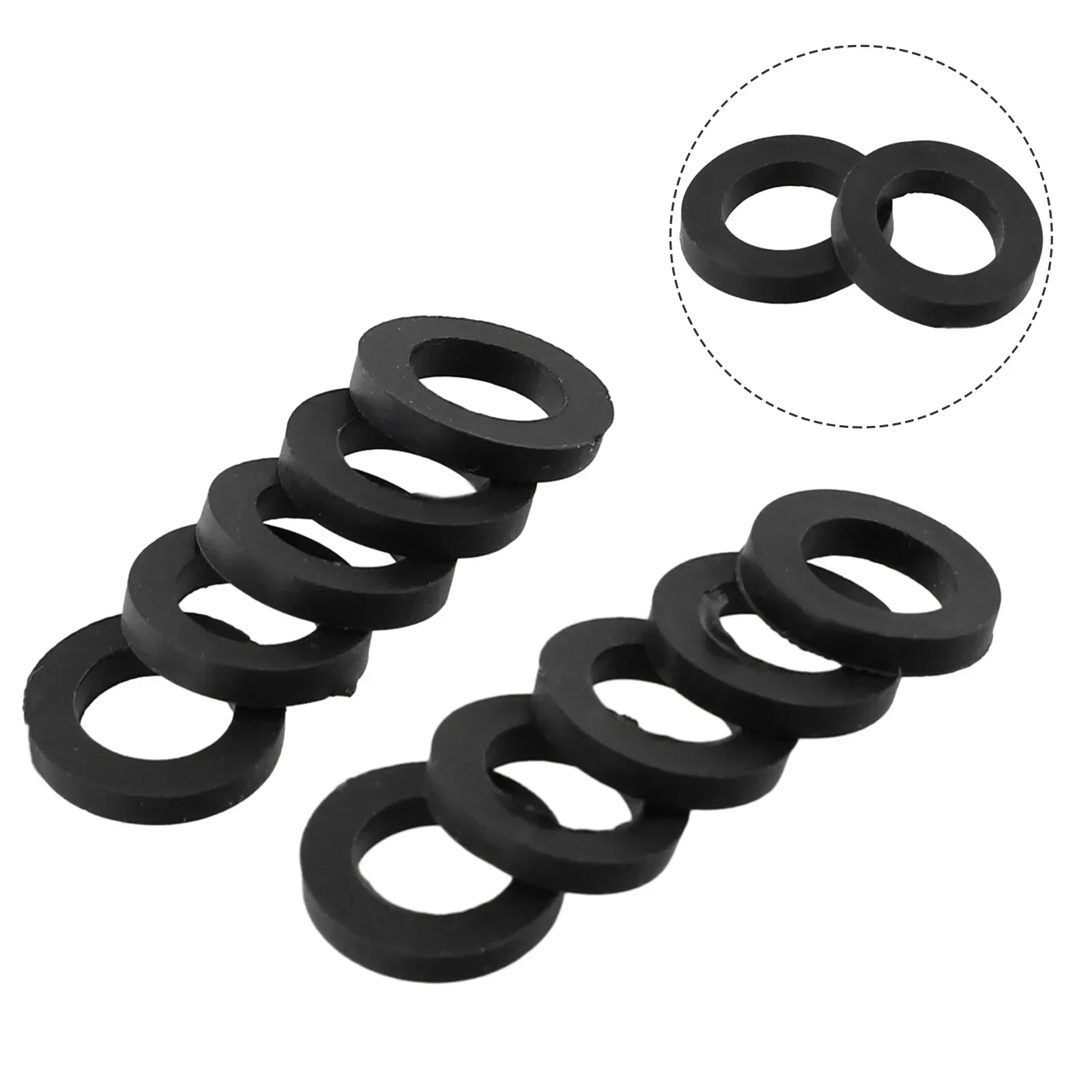 Gasket Rubber Washers Faucet Seal Household Accessories Shower Shower Pipe Washers Rubber Ring 10pcs Bathroom Black