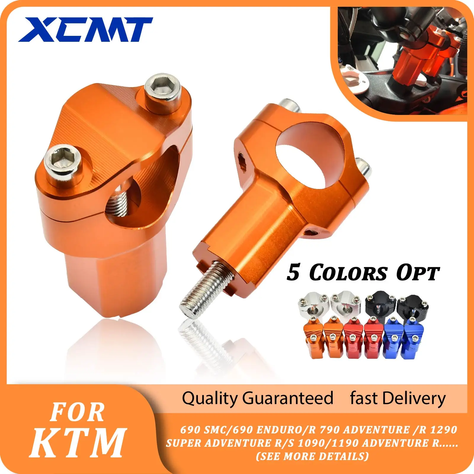 

CNC Handlebar Riser Clamp For KTM 690 SMC/690 Enduro/R 790 Adventure /R 1290 Super Adventure R/S 1090/1190 Adventure R 2019-2022