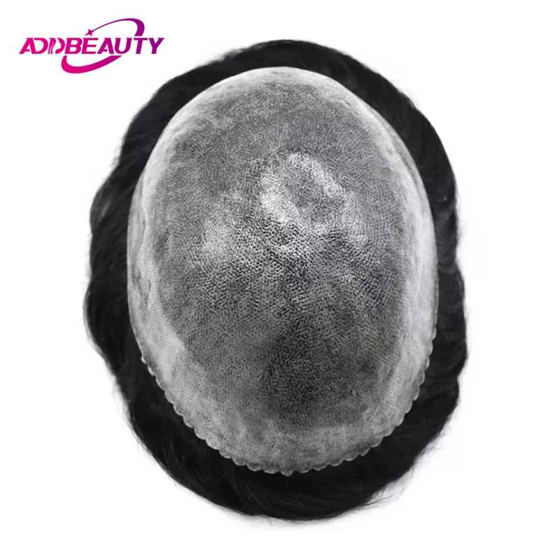 

Искусственный волос Iskin, полный полиуретановый протез 0.12-0.14 см с узелками, мужской парик-накладка, парик из натуральных человеческих волос, индийская система волос, натуральные парики