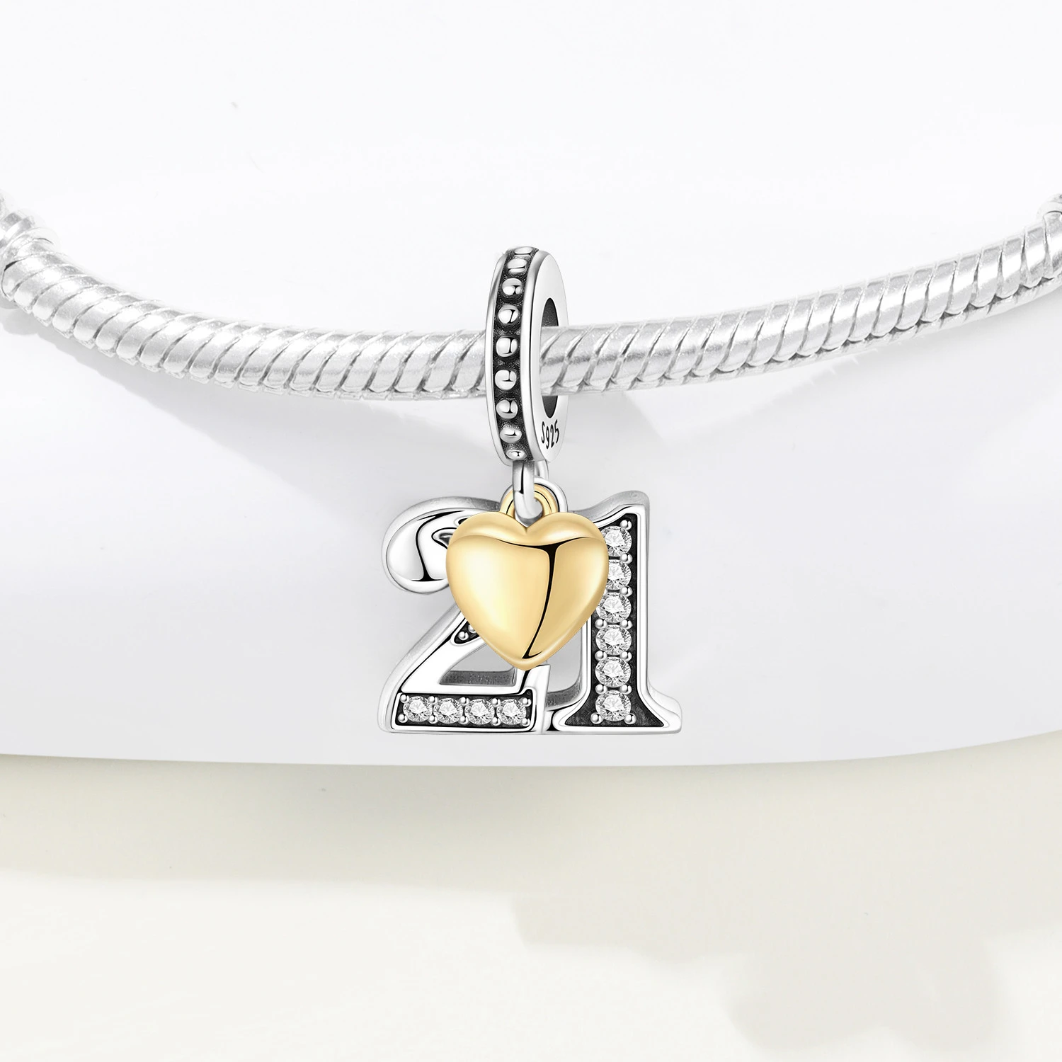 الأصلي 15th 16 18 20 21 الذكرى عيد ميلاد الزفاف S925 فضة قلادة بها خرزات صالح سوار قلادة DIY بها بنفسك مجوهرات هدايا