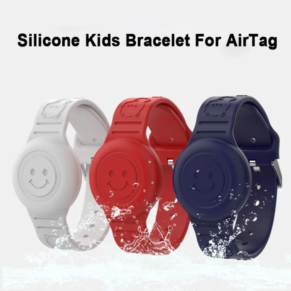 Novo silicone crianças pulseira titular à prova dwaterproof água criança pulseira caso pulseira rastreador acessórios pulseira de silicone para apple airtag