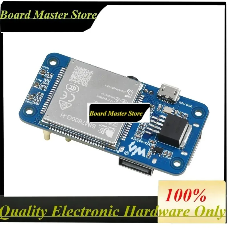 BoMasSIM7600G-H 4G HAT (B) For Raspberry Pi, LTE Cat-4 4G / 3G / 2G Support, GNSS Positioning, Global Band
