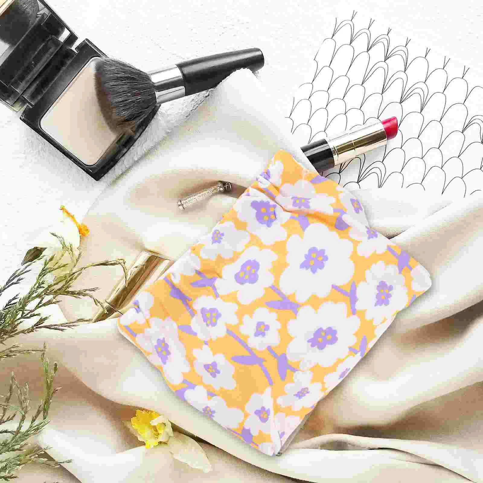 2 Pcs Coin Purse Printed Storage Bag Miss Duffel Bags for Traveling Cosmetics Organizer Aluminum Alloy Lipstick