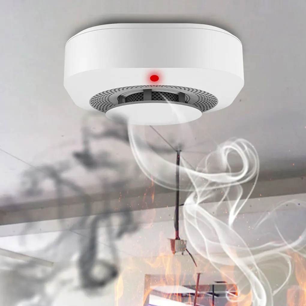 ABS Independent Smoke Alarm Fire Protection Smokehouse Home Security System Smoke Detector Wireless Installation