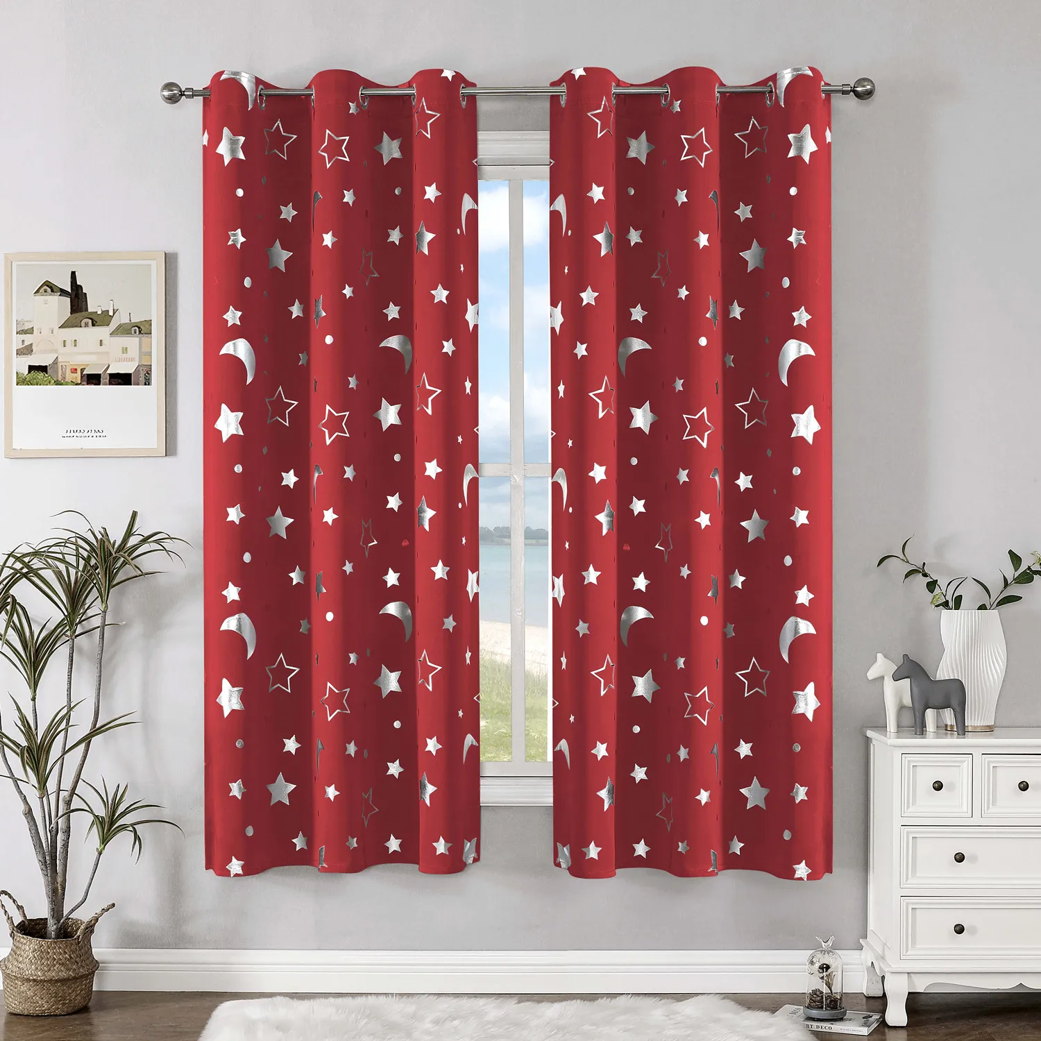 

2Pcs Easy-Hang Gommet Blackout Curtains- Decoration for home Window and Sliding door