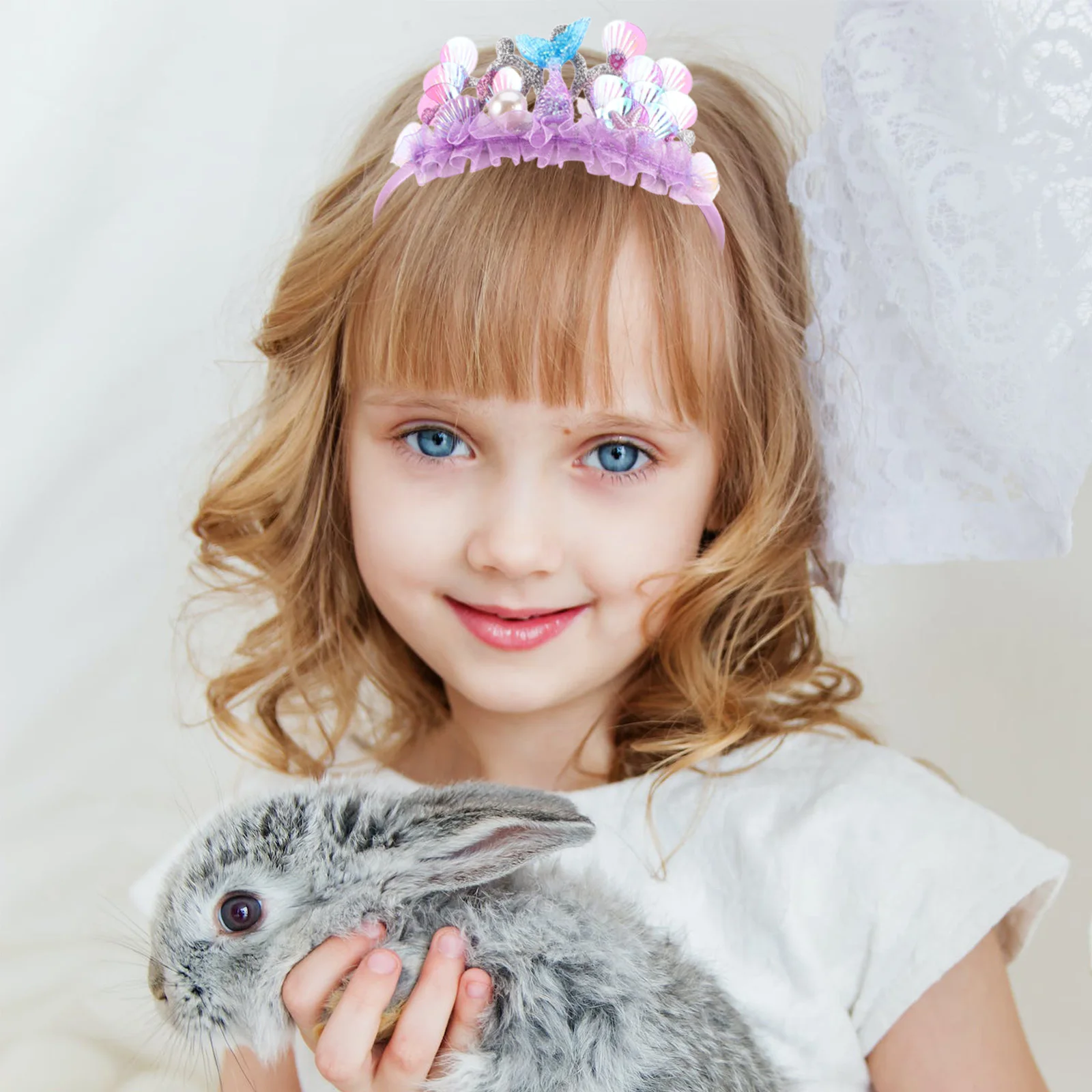 

Mermaid Seashell Headband Lightweight Fit For Birthday Party Costume Event Dress Up Princess Tiara