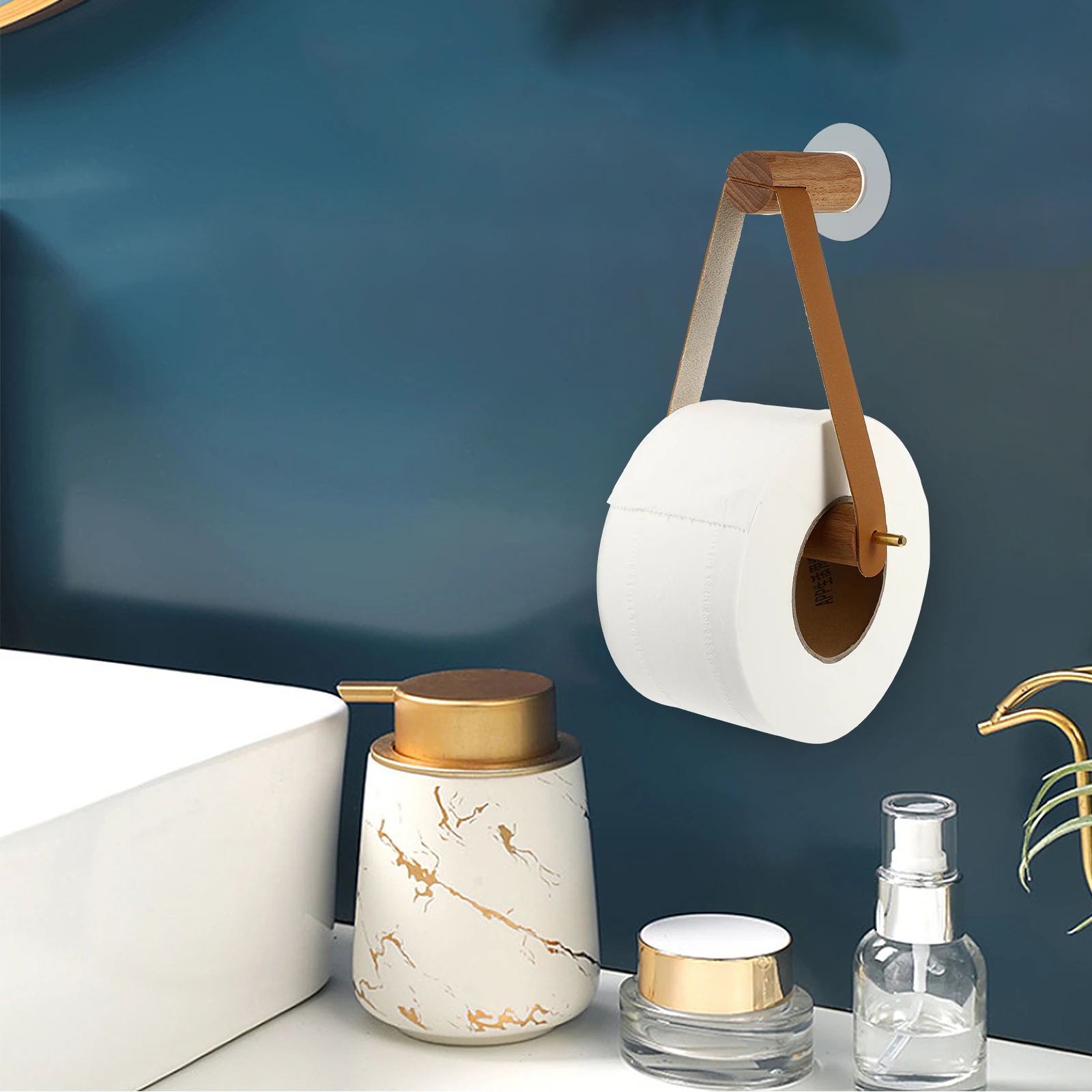 

Paper Towel Holder Space-saving Bathroom Tissue Storage -mounted Roll Wooden Holders for Bathrooms Toilet