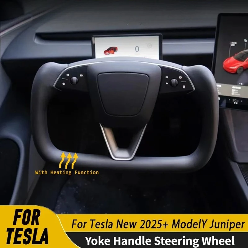 

Руль с хомутом и функцией подогрева для Tesla New Model Y Juniper 2024, персонализированная гоночная кожаная автозапчастина на заказ
