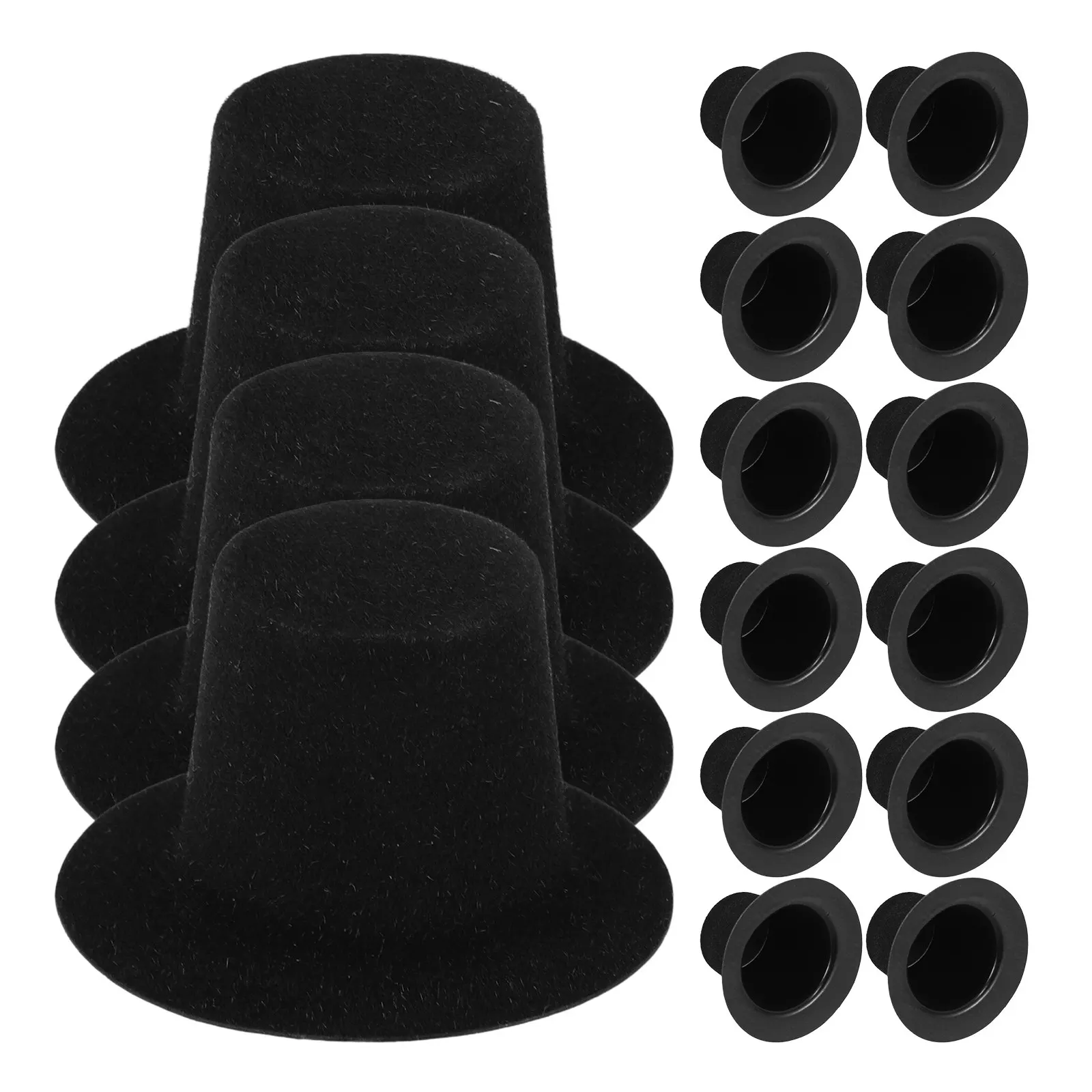 20Pcs Mini Top Hat for Crafts Adorable Snowman Design Festive Holiday Decoration Tiny Formal Hat for Pet Dress Up DIY Art