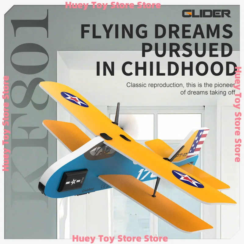

KF801 2-Channel RC Stunt Glider 2.4Ghz Easy Fly EPP Foam Airplane with Remote Control for Beginners Kids Outdoor Toys & Hobbies