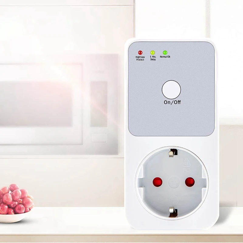 Automatic Voltage Protector Socket Switcher Power Surge Safe Protector Socket Voltage Safe Refrigerator Protect EU Plug