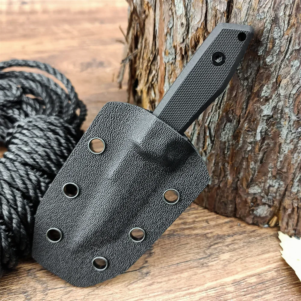 DAR03 Keychain Small Straight Knife Stone Washed 8Cr13mov Fixed Blade G10 Handle EDC Camping Outdoor Tactical Mini Neck Knife