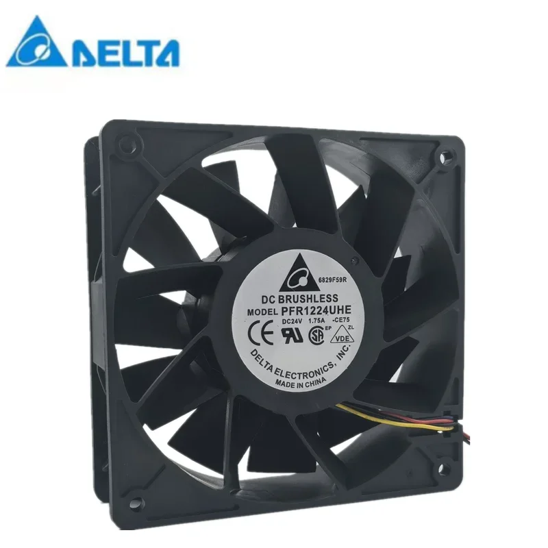 

+New 12cm for delta PFR1224UHE 24V 1.75A 12038 inverter server cooling fan2-pack