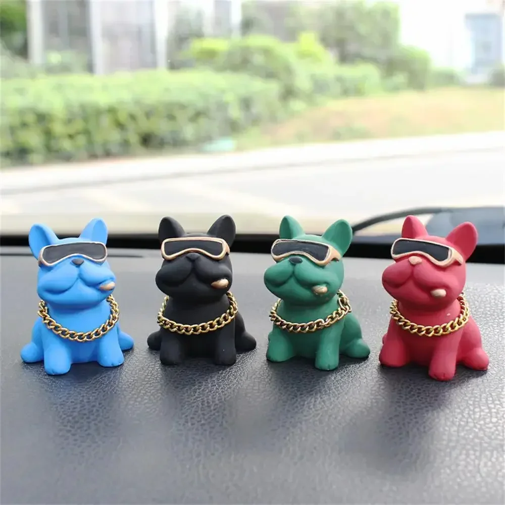

Wear-resistant Bulldog Car Ornaments Feel Comfortable Resin Material Car Dashboard Decoration Car Accessories Interior Decor
