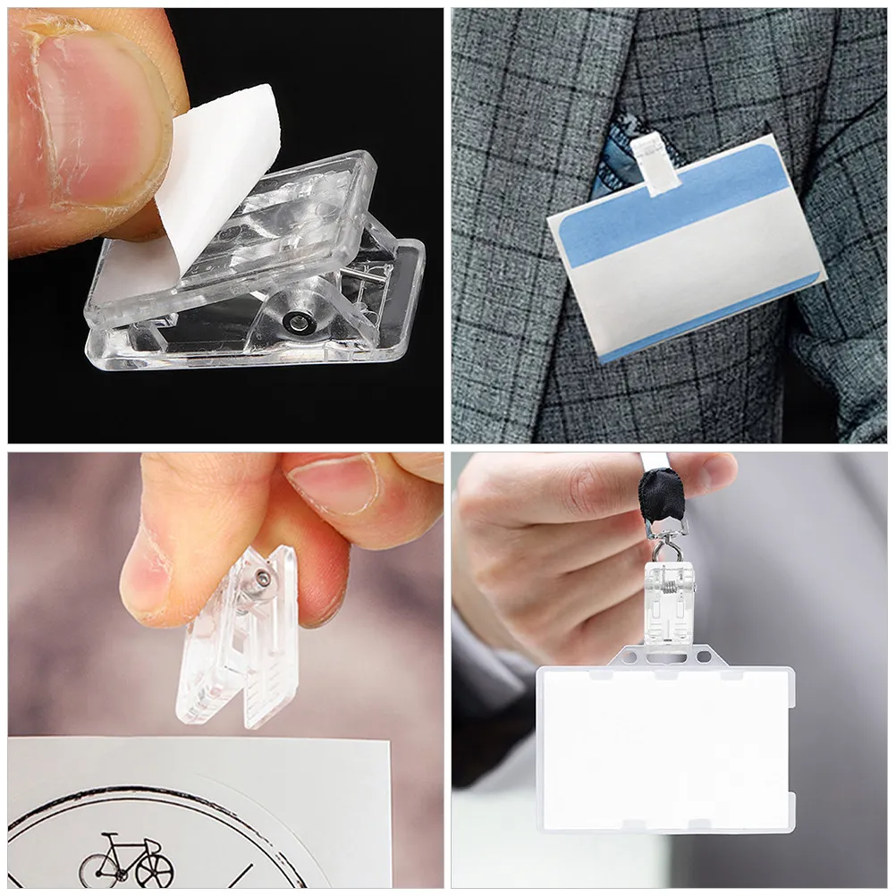 20Pcs Clear Plastic Spring Clips Transparent Wall Tapestry Clips for Hanging Photos DIY Crafts Transparent Spring Clip