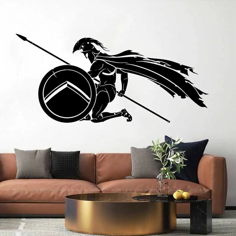 Ancient Roman Greece Spartan Warrior Vinyl Wall Decal Shield Helmet War Military Man Cave Home Car Decor Wall Decal Unique Gift