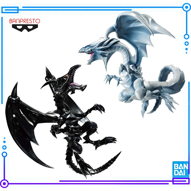 

Bandai Original Genuine BANPRESTO Yu Gi Oh Duel Monsters Blue Eyes White Dragon Red Eyes Black Dragon 13cm Model Toy Figure Gift