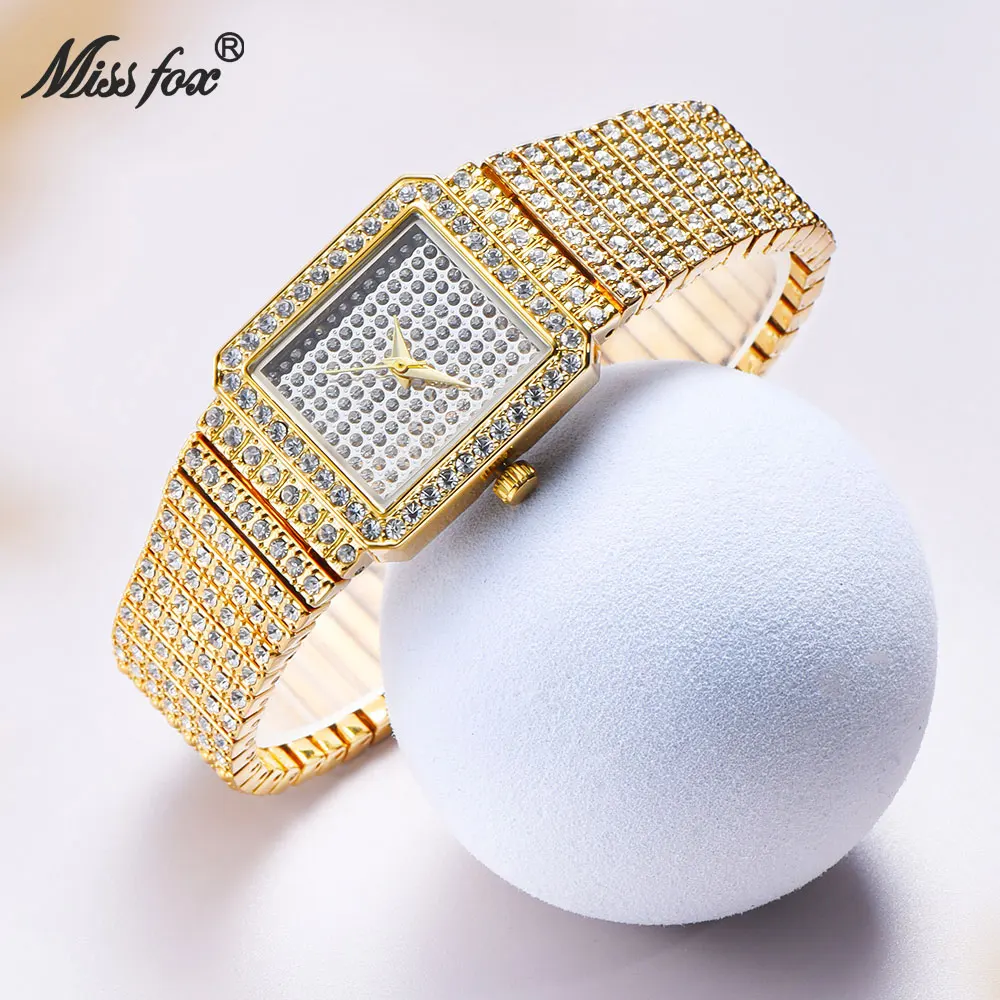 Đồng Hồ Nhỏ Nữ Phong Cách Thời Trang Sang Trọng Kim Cương Vàng Bling Bling Trang Sức Dự Tiệc Đầm Nữ Đồng Hồ Thạch Anh Thanh Lịch Đồng Hồ Nữ Tặng