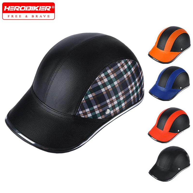

Helmet for Cafe Racer Chopper Scooter Safety Hard Hat Half Face Vintage Summer Cap Motorcycle Half Helmet Baseball Cap Style