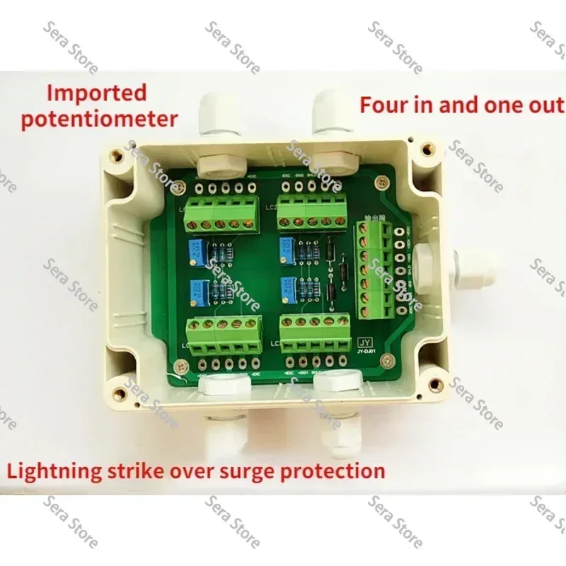 Junction Box/Weighbridge Junction Box/Load Cell Four Inputs One Output 5 Wires 100 Tons Electronic Floor Scale Box
