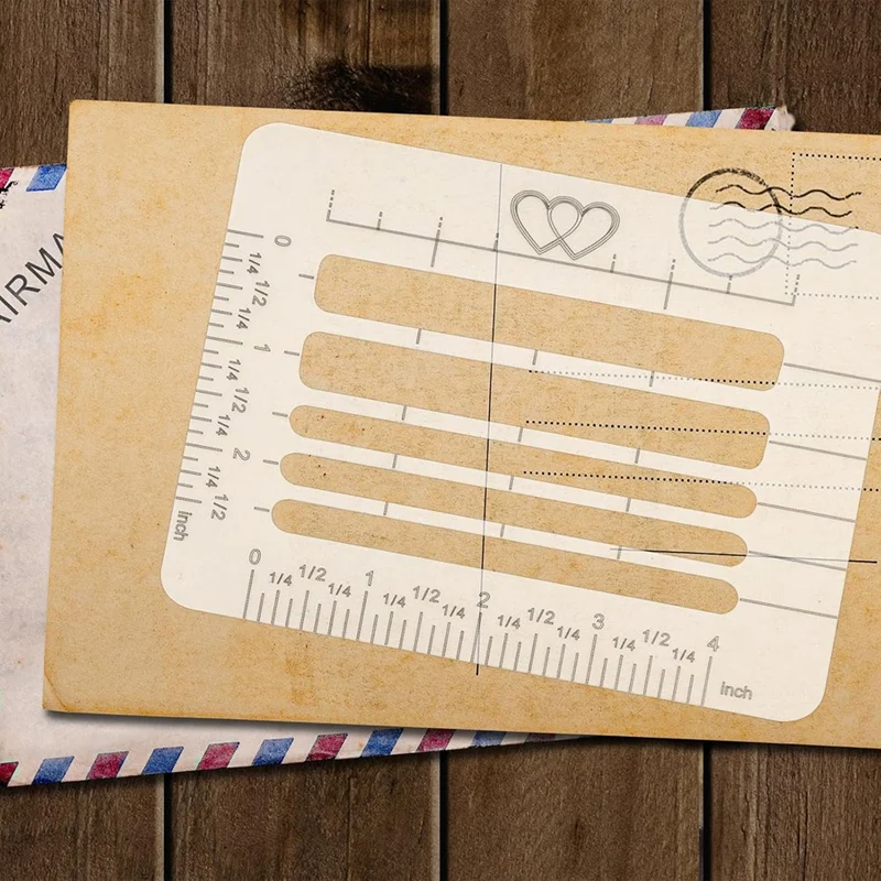 4Pcs Envelope Addressing Guide Stencil Envelope Address Stencil Templates Ruler Guide Straight For Journal Invitation