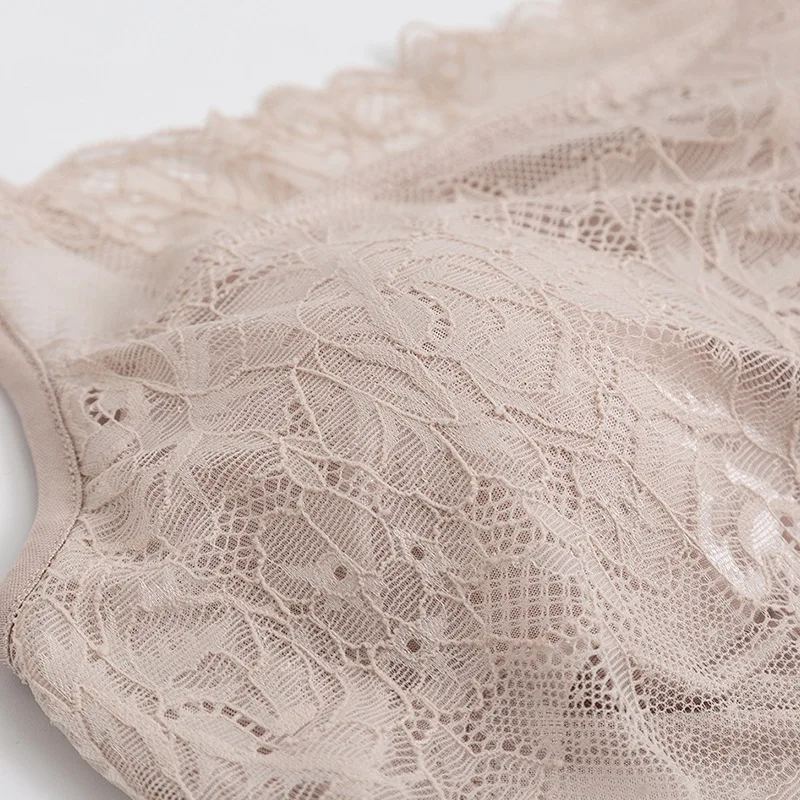 Birdtree, 100% Real Silk Bra, Women Lace Wire Free Bralette Removable Pads Bandeau Bra, Mini Cami Half Cami P36058QM