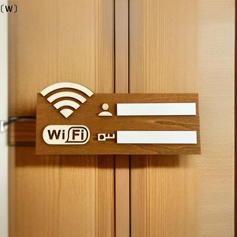 〔W〕Rustikales WLAN-Passwort-Schild aus Holz, Vintage-Wandmontiertes WLAN-Netzwerk-Anzeigeschild, Mehrzweck-Wohnaccessoire