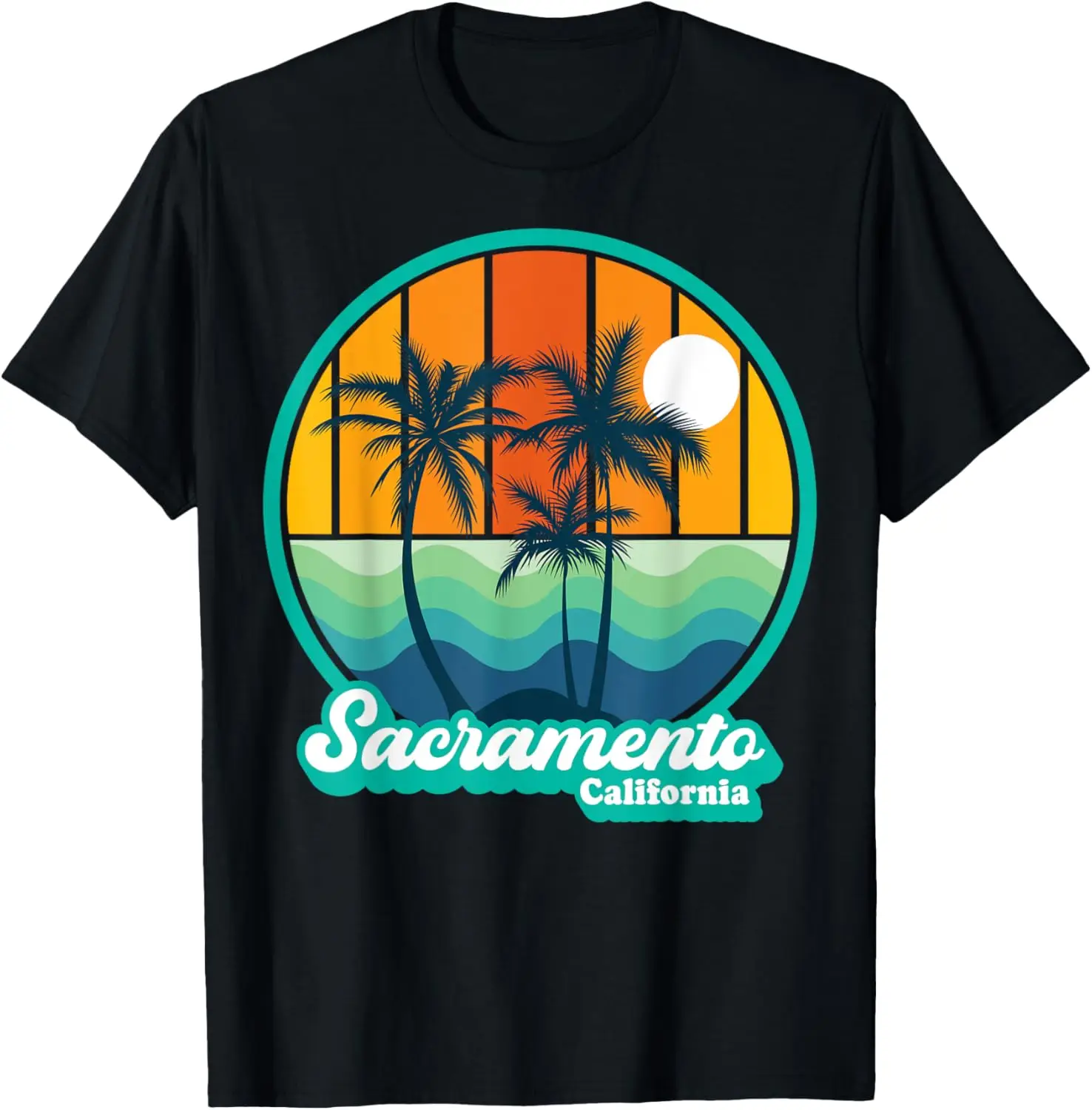 Vintage Sacramento California Summer 90s Beach Souvenirs T-Shirt