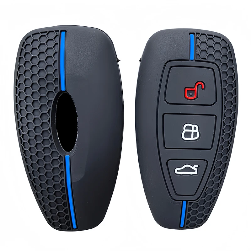 حافظة مفاتيح سيارة جديدة من السيليكون لسيارة فورد بوما جراند سي ماكس فوكس مونديو كوغا فييستا Ecosport Transit Kuga حافظة مفاتيح عن بعد من السيليكون #3