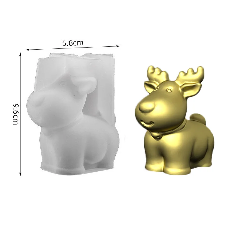 1Pc Christmas Reindeer Silicone Mold - Durable, Easy-Clean Candle Making Mold for Holiday Decorations Supplies For Making Candle