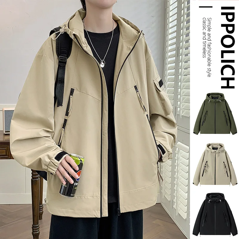 

Autumn Men's Jacket Korean Fashion Casual Hooded Coat Spring Wear-resistant Outdoor Jackets Street Trend Large Size Jacket M-8XL