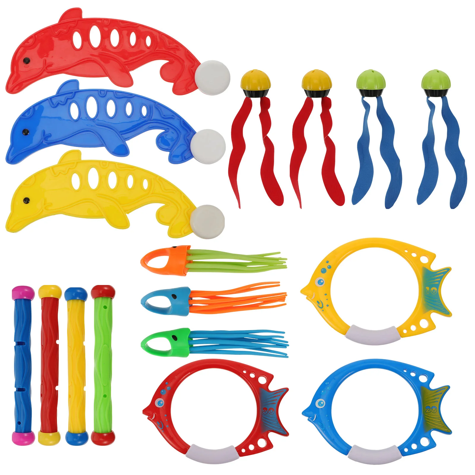 

17 Pcs Diving Toys Children’s Outdoor Plastic Outside Toddler Swimming Summer Kids