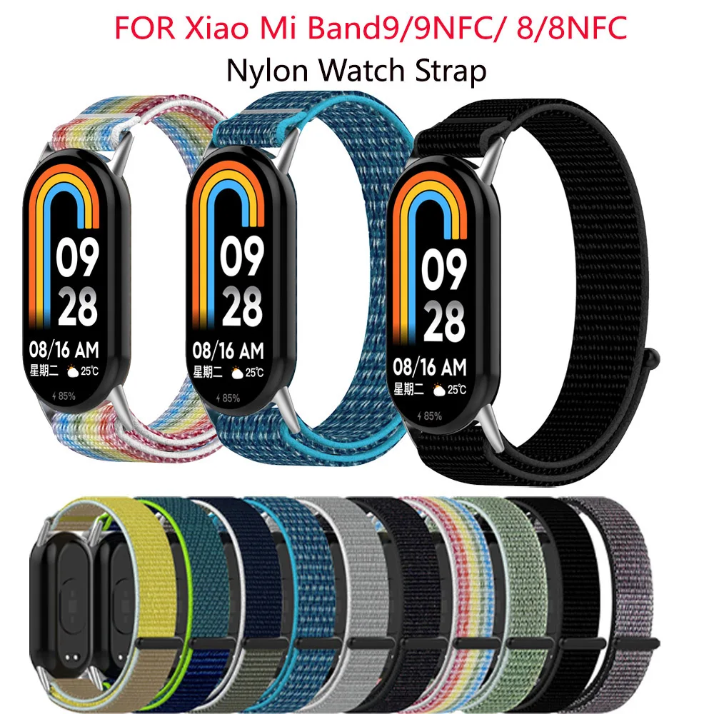 For XiaoMi Band 9/ 9NFC Nylon watch strap Accessories Replacement xiaomiMi Band 8/ 8NFC Sport strap Bracelet