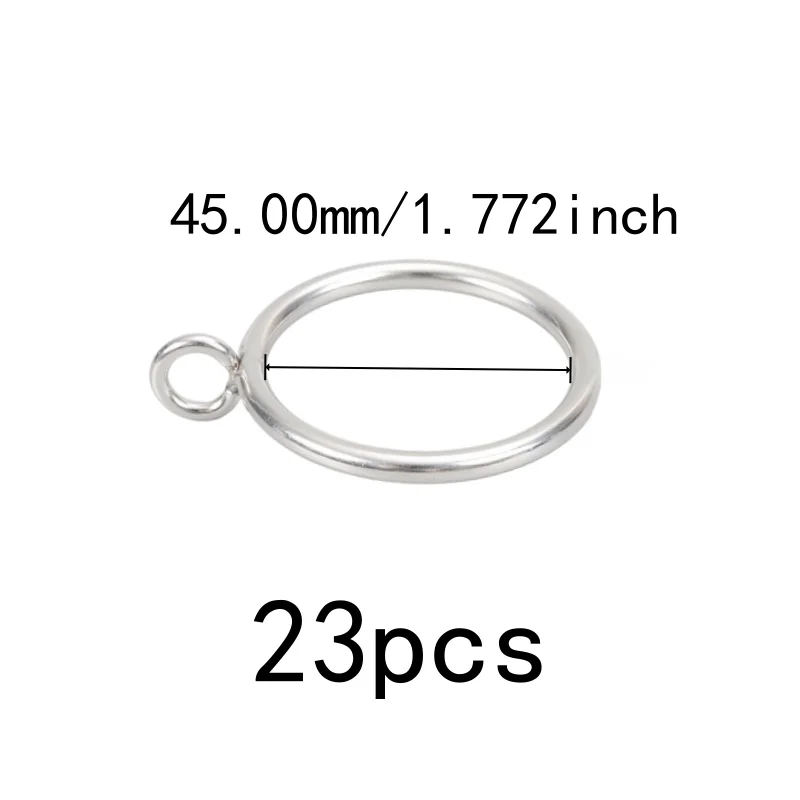 23 pcs 45mm Iron Drapery Rings, Smooth Sliding On Rod, suitable for Bedroom Blackout Drapery, Silver Iron Material