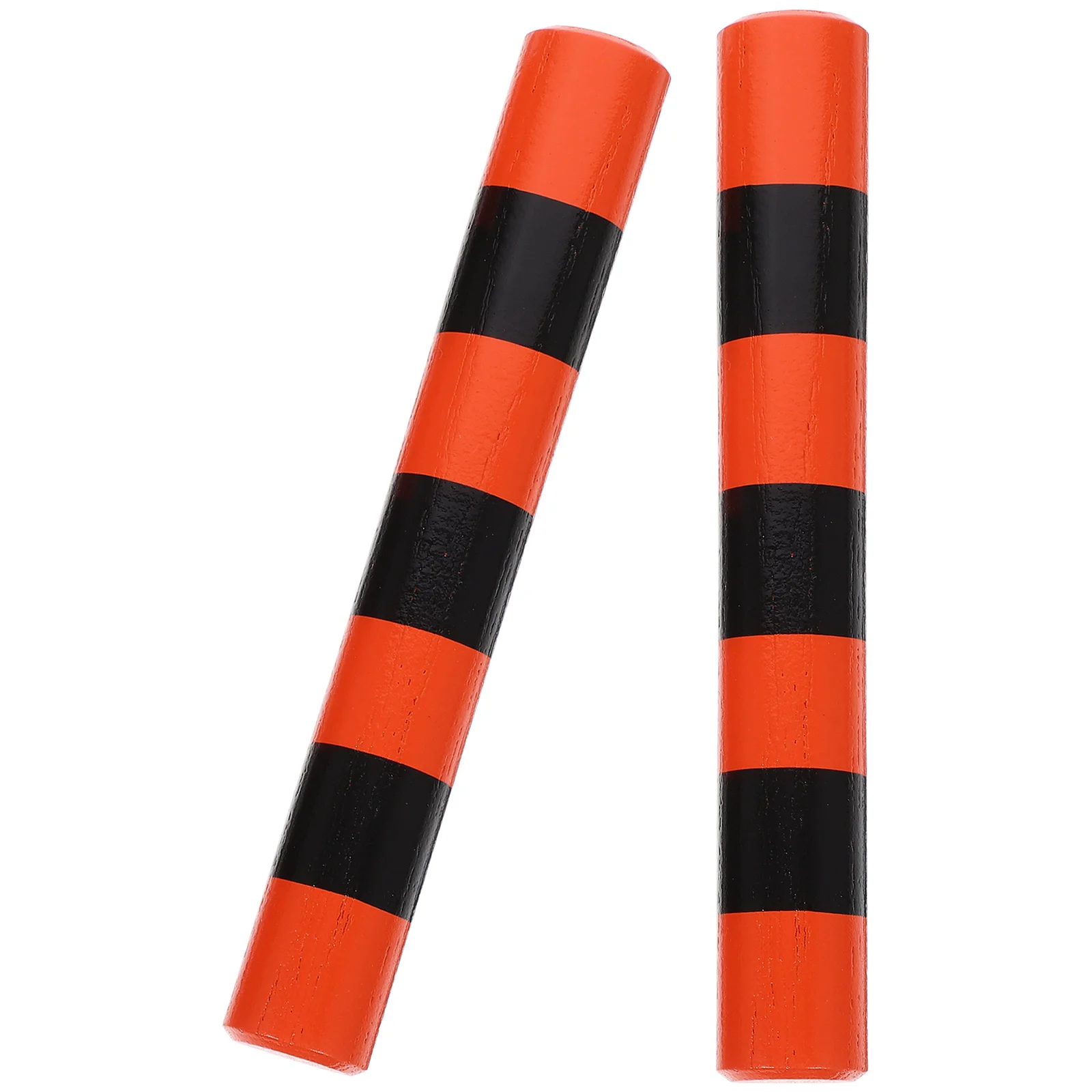 

1 Pair Wooden Rhythm Sticks Black Orange Striped Percussion Instrument For Music Hand Eye Coordination Development