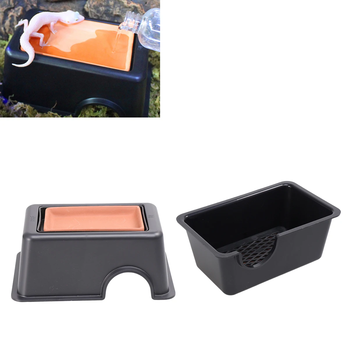 

Humidified Shelter Hide Gecko Decor Moist Rest Cave Reptile Nest Durable Safe PP Plastic Snake Spider Pet Supplies