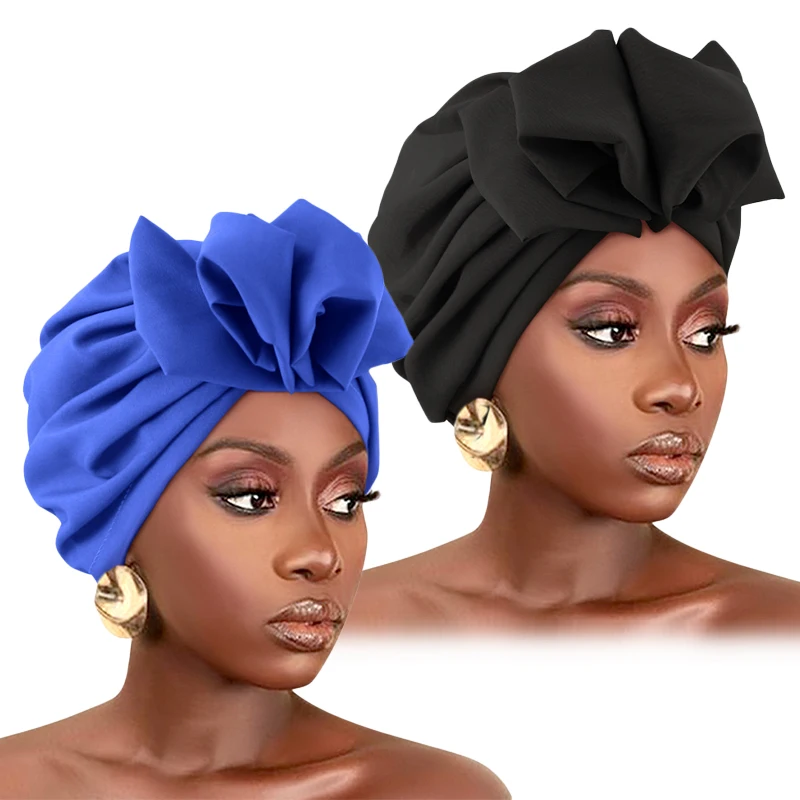 2 Stück Neue Muslimische Frauen Turban Hut Hijab Mütze Indische Kappe Kopftuch Elastische Haarbänder Hut Beanie Damen Mädchen Haaraccessoires – Detail 4