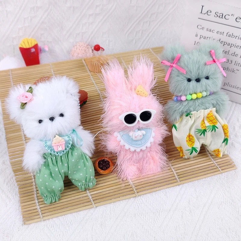 

Twist Stick Puppy Rabbit Imitation Rabbit Hair Plush Finished Super Coarse Handmade DIY Pendant Doll Material Pack Keychain