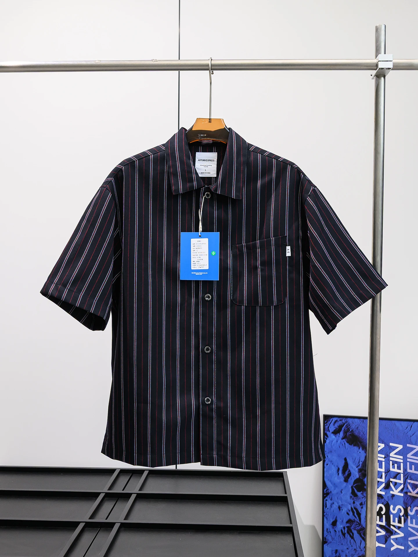 

Retro Japanese Style Men's Loose Fit Shirt Summer Casual Striped Short Sleeve Shirt Moisture Wicking Resistant to Deformation