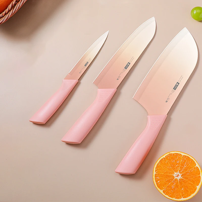 Kitchen knife Chef\'s special high appearance level gradation powder kitchen knife, sharp fruit and vegetable cutting hand knife