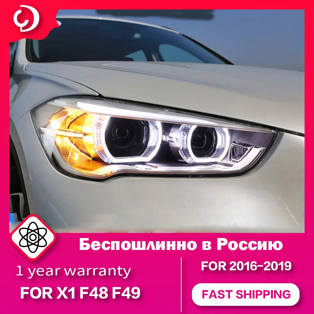 AKD Car Styling Headlights for BMW X1 F48 F49 2016-2019 LED DRL Running Turn Signal Head Lamp Projector Bifocal Lens Accessories