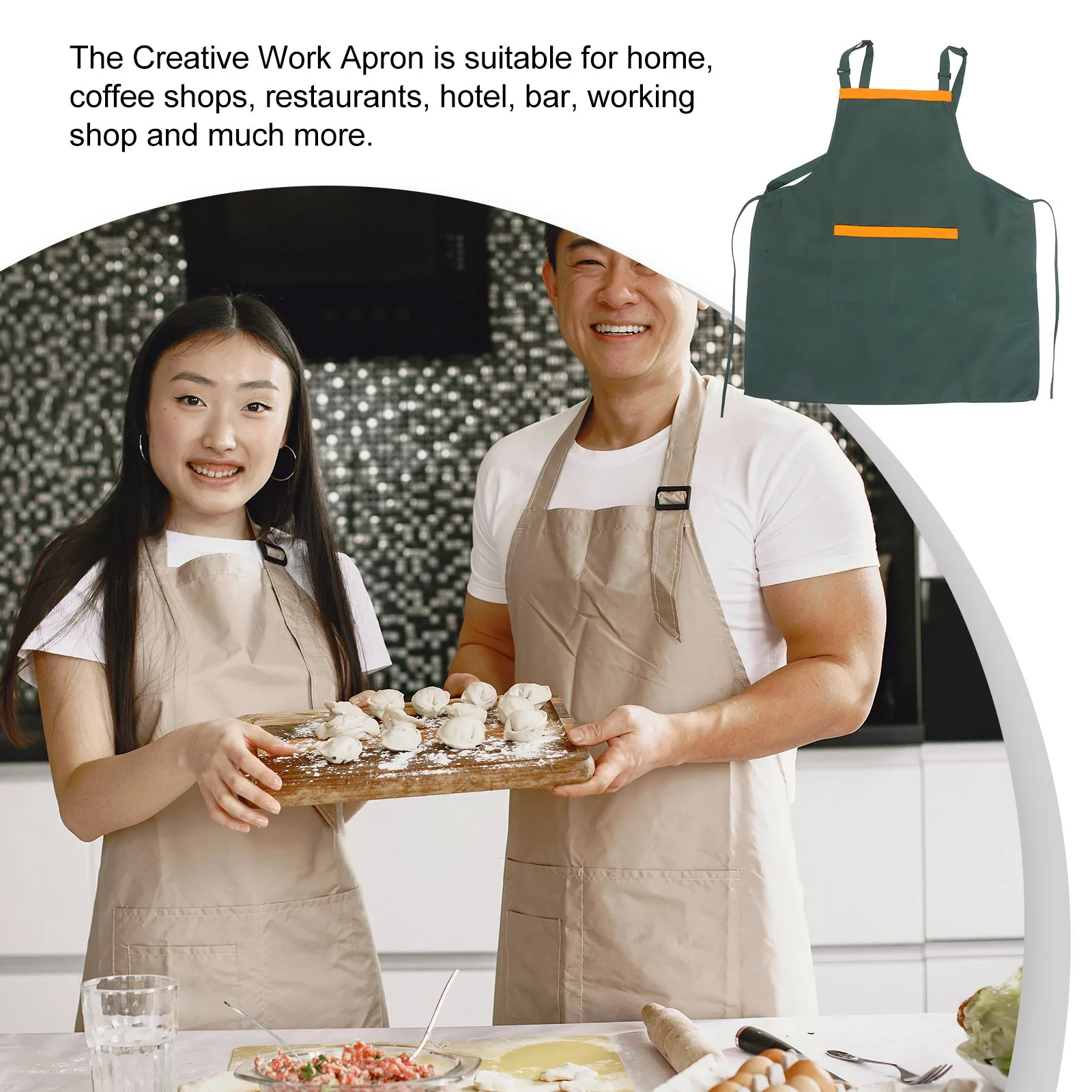 

Kitchen Apron Women Men H Back Adjustable With Pocket Cooking Apron Stylish Cloth Abs Material Aprons For Women Household