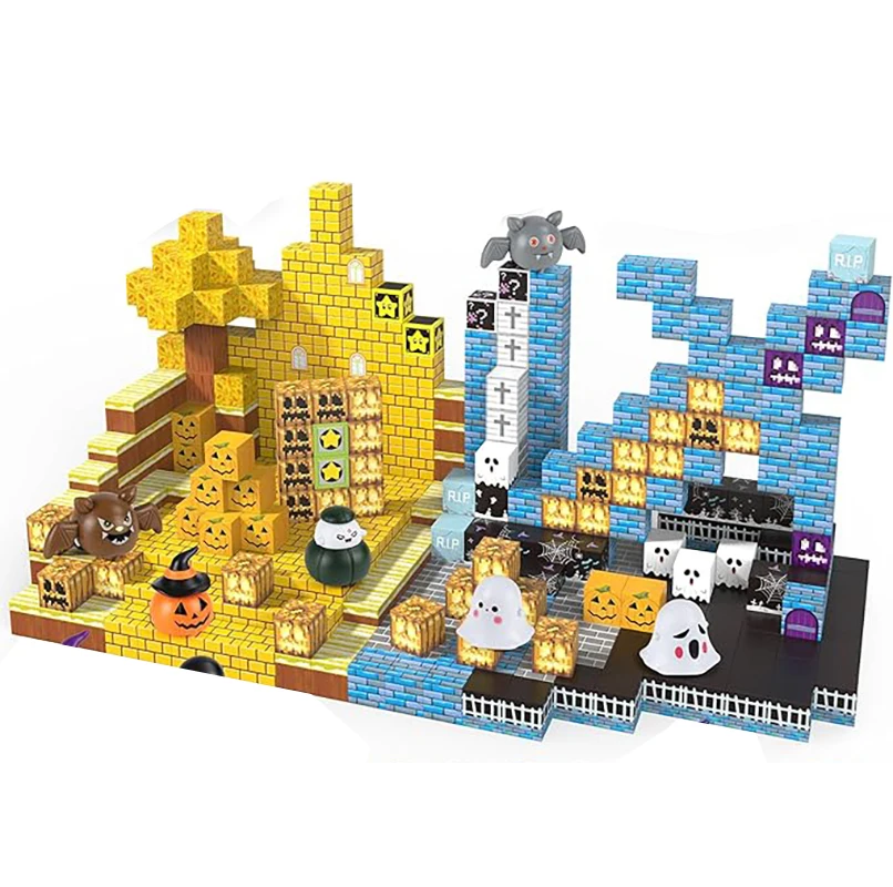 Conjunto de blocos magnéticos aleatórios de 25-200 unidades: anti-queda, jogo inovador aberto, treinamento sensorial STEM, presente premium para crianças de 3 anos ou mais