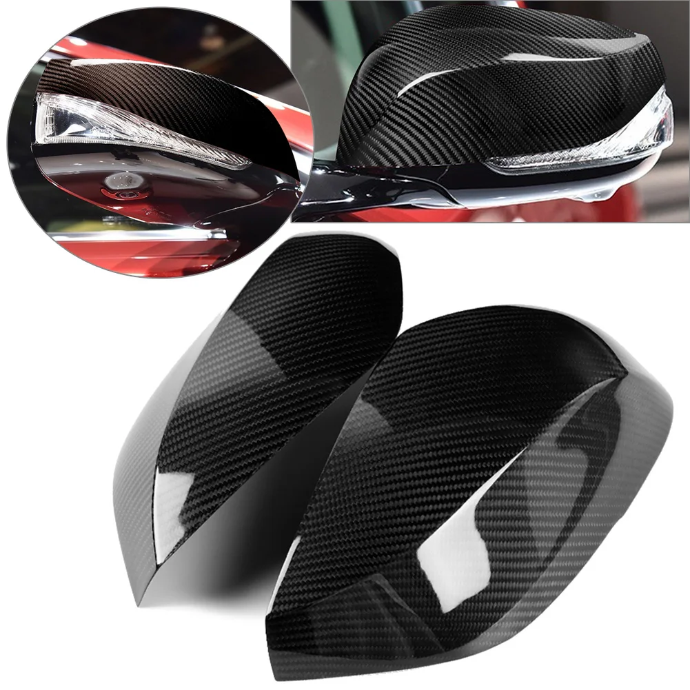 1Pair Carbon Fiber Car Rearview Mirror Cover Side Mirrors Cap For 2014-2020 Infiniti Q50 Q70 & 2016-2020 Q60 QX30 LHD