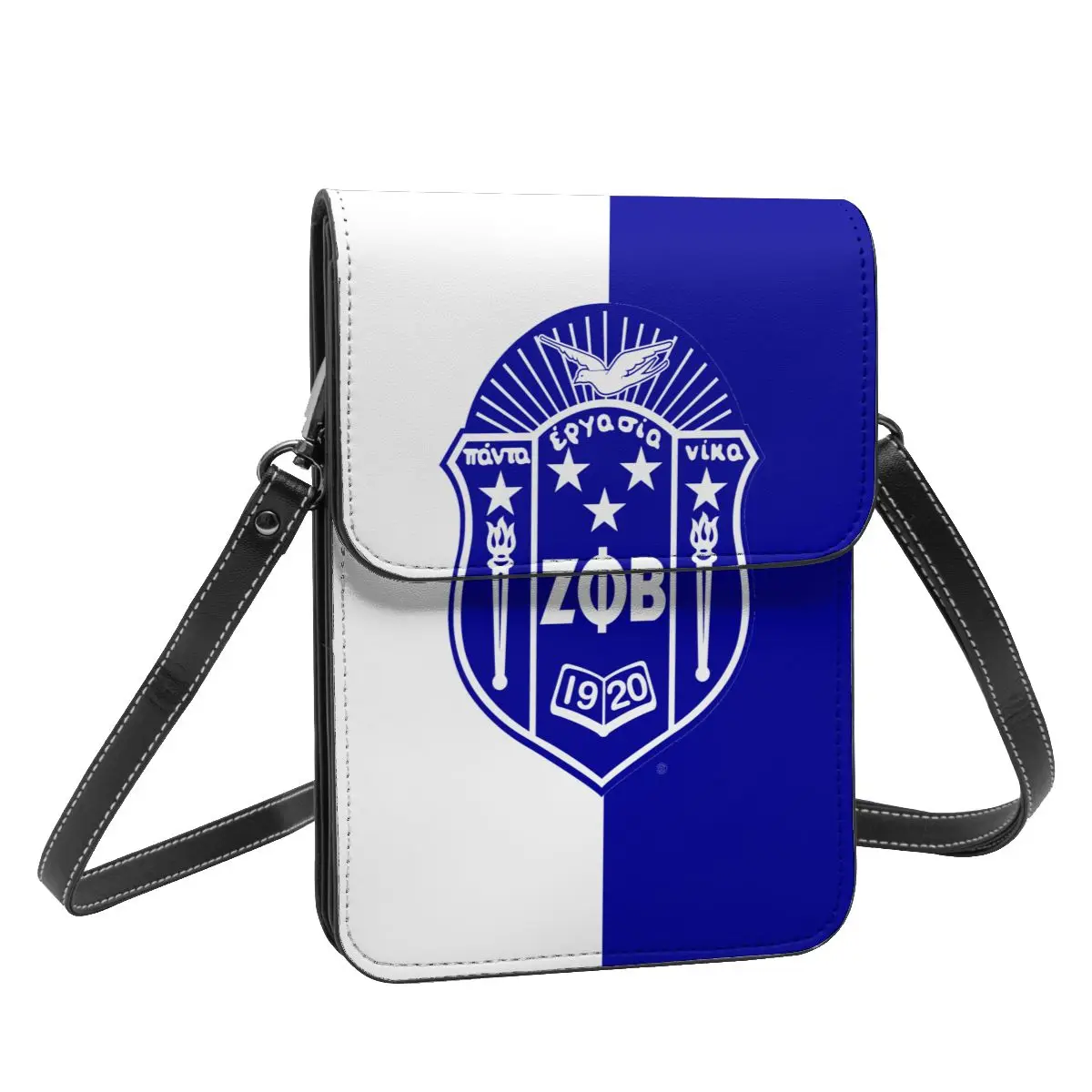 Zeta Phi Beta ZPB Sorority Crossbody Wallet Cell Phone Bag Shoulder Bag Cell Phone Purse Adjustable Strap