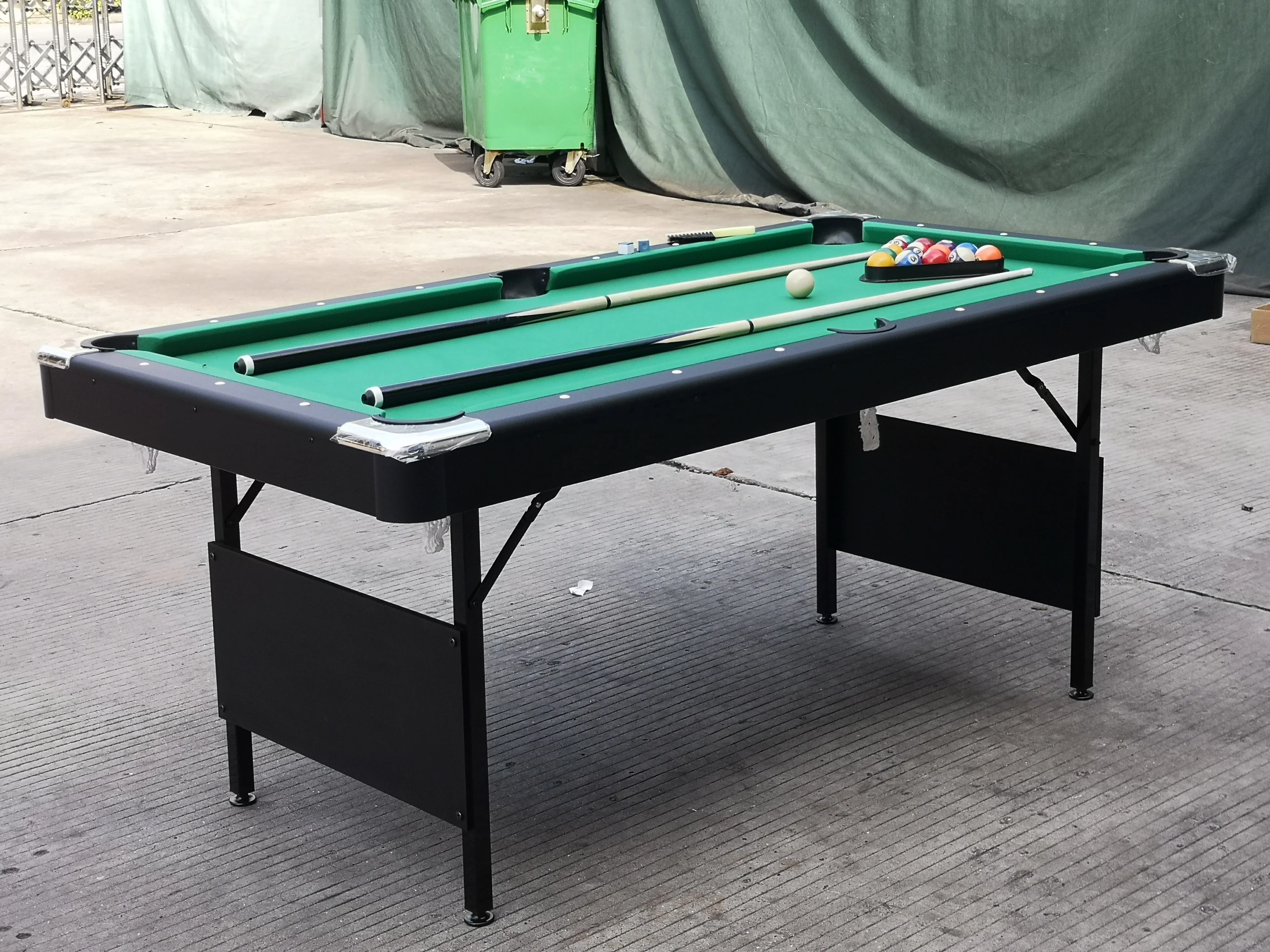 Factory Direct Promotion Sale Billiard 6ft Folding Metal Leg Pool Table Saving Space Billiards Snooker Table