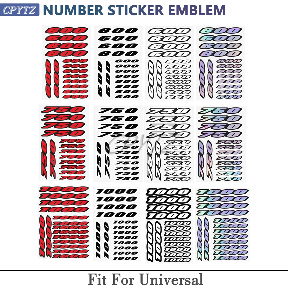 Fit For 114 117 350 450 600 650 750 1000CC Accessory Universal Motorcycle Fairing Tail Sides Sticker Decal Emblem Number Sticker